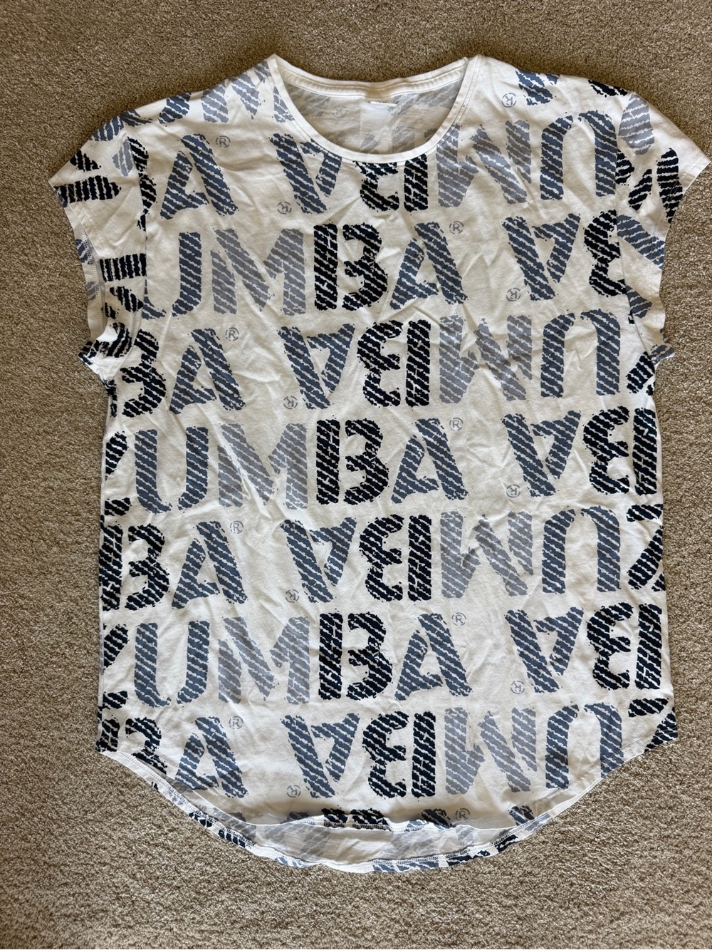 Zumba Fitness Kids White Tee with Grey & Black Logo Print
